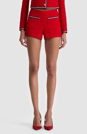 Alice & Olivia Troy Tweed Shorts in Chili Pepper at Nordstrom, Size 10