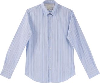 Paul Smith Slim Fit Multistreep Lange Mouwen Overhemd - Heren - Casual Overhemden - Blauw - L - Katoen - Overhemden