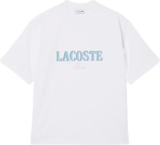 Lacoste Katoenen T-shirt met logo - Wit