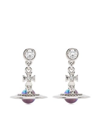Vivienne Westwood New Petite Orb drop earrings - unisex - Brass/Crystal - One Size - Silver