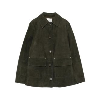 Vince Su&egrave;de Blousejas - Dames - Leren en Su&egrave;de Jassen - Groen - XS - Su&egrave;de - Jassen