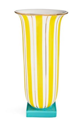 Jonathan Adler Portofino Flared Vase in Yellow /White /Teal at Nordstrom