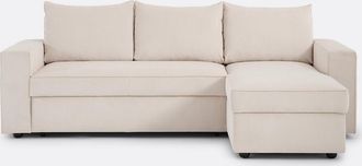 La Redoute Interieurs 3-zits hoekslaapbank met opbergruimte, fijn ribfluweel, FLO