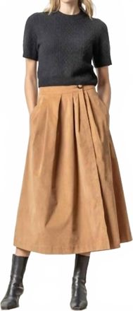 Lilla P Corduroy Wrap Skirt In Acorn