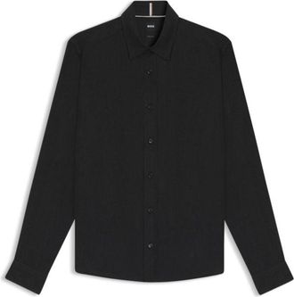 BOSS Regular-fit shirt in cotton-blend flannel