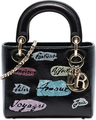 Dior Pre-owned Dior Mini Calfskin Beaded Lady Dior 18-MA-1126