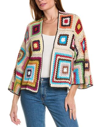 Saachi Saachi Granny Square Crochet Jacket