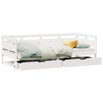 Berkfield Home Daybed with Drawers without Mattress White 80x200 cm Solid Wood