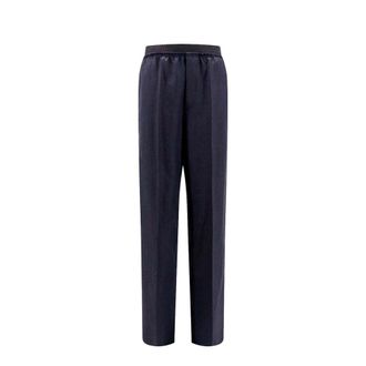 Bottega Veneta Gestreepte wollen broek - Dames - Broeken - Blauw - Maat: XL Wol