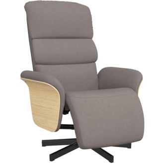 vidaXL Vidaxl - Sill&oacute;n Reclinable Con Reposapi&eacute;s Tela Gris Taupe