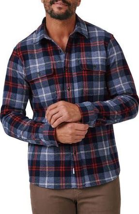 7 Diamonds Generation Plaid Stretch Flannel Button-Up Shirt in Navy at Nordstrom Rack, Size Small
