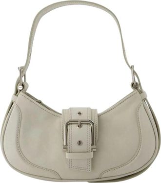 Osoi Leren Schoudertas met Gespdetail - Dames - Schoudertassen - Wit - ONE Size - Leer - Tassen