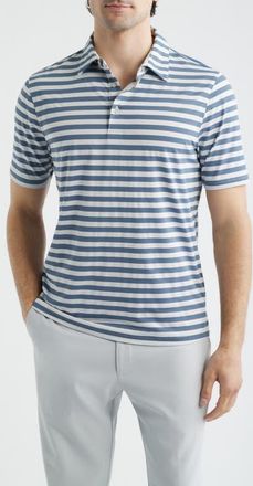 Scott Barber Prep Stripe Polo in Indigo at Nordstrom, Size Xx-Large