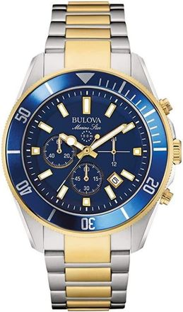 Bulova Marine Chronograph Quartz Blue Dial Mens Watch 98B230