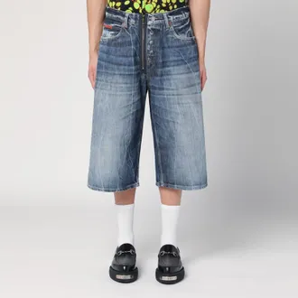 Martine Rose Bermuda in denim Blu Acid