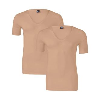 Alan Red NOV V-hals T-shirt - Heren - Tops - Beige - Maat: L Katoen