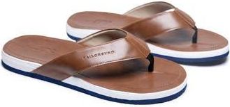 Tailorbyrd Tim Faux Leather Flip Flop in Tan at Nordstrom Rack, Size 11.5