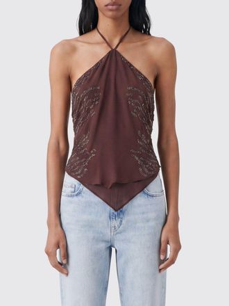 Patrizia Pepe Top a foulard in viscosa con perline