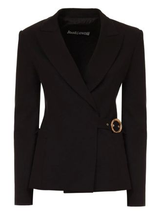Just Cavalli single-breasted jacket - women - Polyester/Elastane/Viscose - 40 - Black
