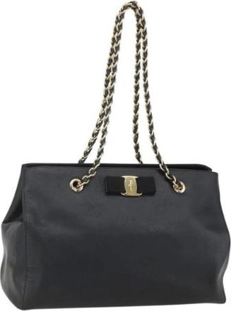 Ferragamo Pre-owned Tote Bags, female, Black, Size: ONE SIZE Pre-owned Tote Bag