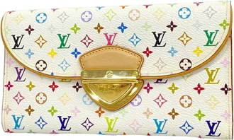 Louis Vuitton Blanc Litchi Long Wallet (Tri-Fold) (Pre-Owned)