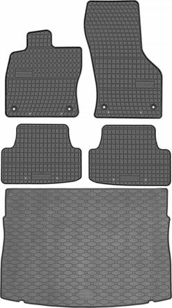 OEM Juego De Alfombrillas De Goma Para Coche Y Alfombrilla Para Maletero Para Vw Golf Vii Hatchback (2012-2019)