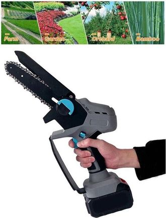 Trade Shop Trade Shop - Mini Motosega A Doppia Batteria 20v 5ah Tagliarami Elettrica Elettrosega 6