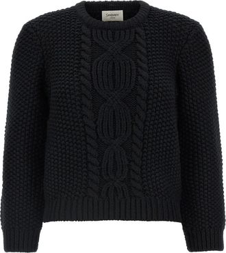 Saint Laurent Black Crew Neck Sweater