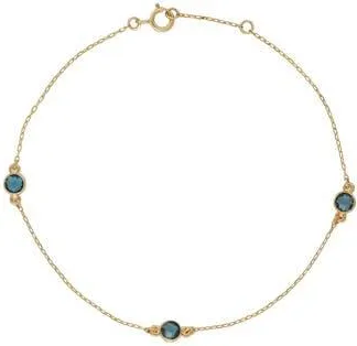 Bony Levy 14K Gold Station Bracelet in 14K Yellow Gold Blue Topaz at Nordstrom Rack, Size 7