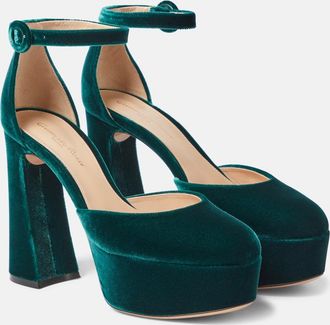 Gianvito Rossi Holly DOrsay velvet platform pumps