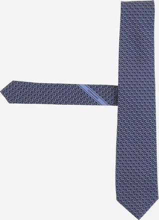 Ferragamo Mens Tie Silk - Navy Ties & Bow