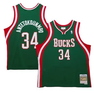 Mitchell & Ness Mens Mitchell & Ness Giannis Antetokounmpo Hunter Green Milwaukee Bucks 2013/14 Hardwood Classics Swingman Jersey at Nordstrom, Size Xx-Large