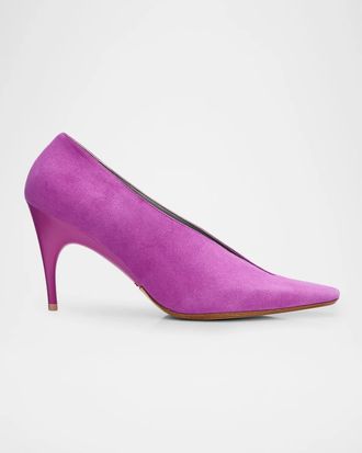 Balenciaga 90mm Duchesse Suede Pumps