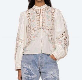 Sea New York Womens Vesna Blouse In White