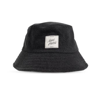 Ami Hats, unisex, Black, Size: 60 CM Bucket Hat with Logo Patch
