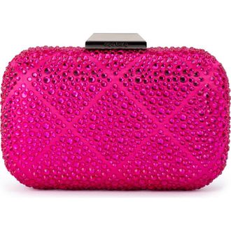 Olga Berg Keren Crystal Hotfix Frame Clutch in Fuchsia at Nordstrom Rack