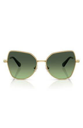 Swarovski 58mm Butterfly Sunglasses in Gold /Gradient Green at Nordstrom