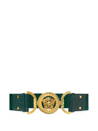 Versace Medusa buckle belt - women - Calf Leather - S - Green