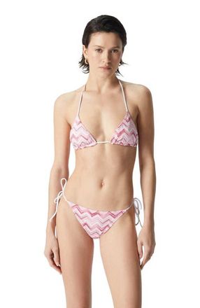Missoni Slub Zigzag Viscose Blend Bikini in White & Pink at Nordstrom, Size 48 It