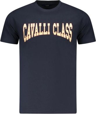 Cavalli Cotton T-Shirt - Heren - T-shirts - Blauw - XL - Katoen - Tops