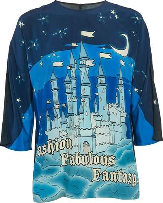 Dolce & Gabbana Zijden T-shirt - Blauw