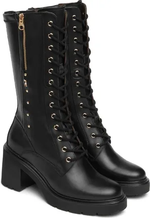 Nero Giardini Stretch Combat Boot in Black at Nordstrom, Size 38