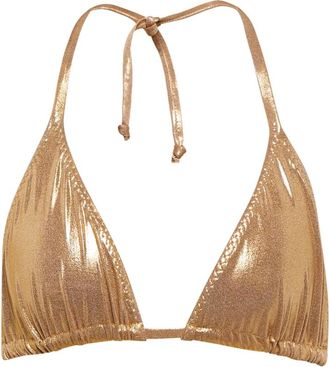 Norma Kamali Top bikini a triangolo in lamé