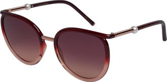 Carolina Herrera Womens Round Sunglasses with Metal Bridge HER0077/S - Red - One Size