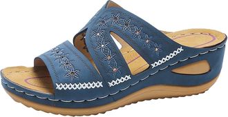 Generic Wide Fit Sandals for Women,Orthopedic Wedge Sandals for Women,Lightweight Orthopedic Flip Flops Uk Wide Fit New Summer Slides Non-Slip Beach Shoes,Arc