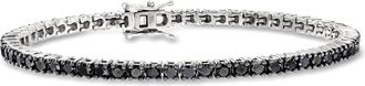 Ross-Simons Black Diamond Tennis Bracelet in Sterling Silver