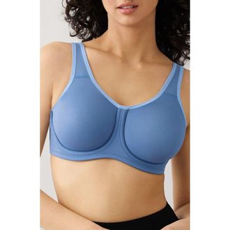 Wacoal Simone Seamless Underwire Sports Bra in Blue Horizon at Nordstrom, Size 42Ddd