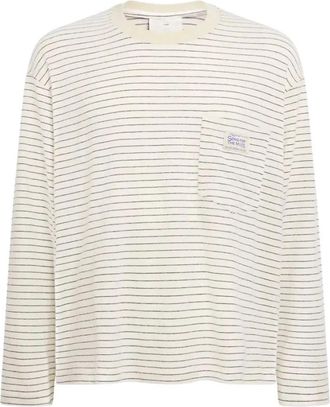 Song for the Mute Stripe Long-Sleeve T-Shirt - Heren - Longsleeves - Wit - S - Katoen - Tops