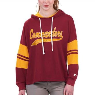 Starter Womens Starter Burgundy Washington Commanders Bump And Run Long Sleeve Hoodie T-Shirt at Nordstrom, Size Xx-Large
