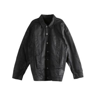 Rick Owens Light Jackets, male, Black, Size: XL Jumbo Worker Jacket